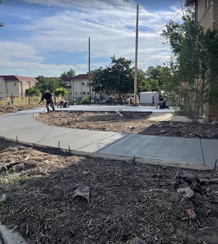 Commercial parking lot section pour