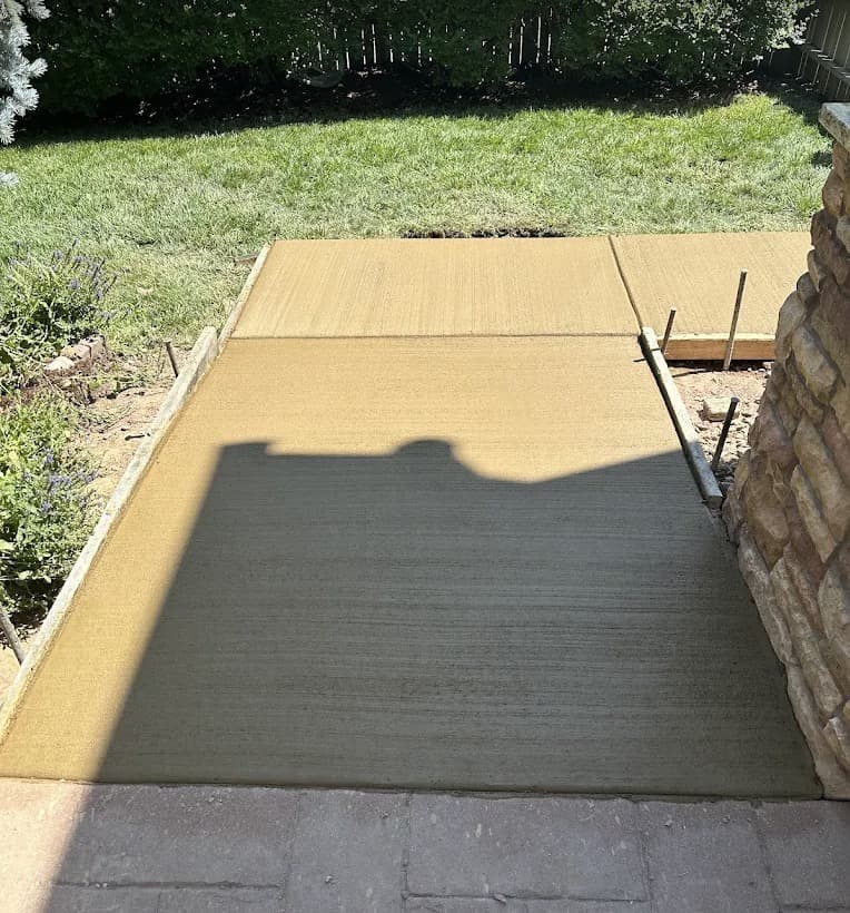 Stamped concrete driveway in West Plano