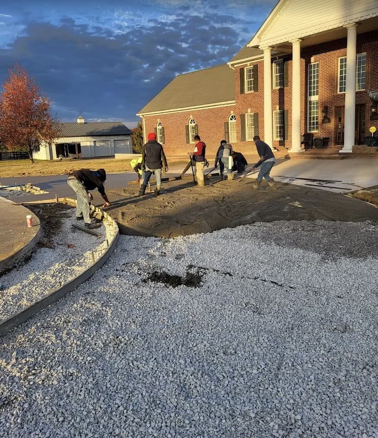 Exposed aggregate driveway in Deerfield